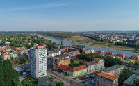 Stadtansicht von Frankfurt (Oder). Durch die Europauniversität Viadrina leben in der Grenzstadt zu Polen viele Nationalitäten zusammen.