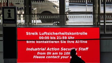 Streik am Hamburger Helmut-Schmidt-Airport am 1. Februar.