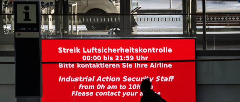 Streik am Hamburger Helmut-Schmidt-Airport am 1. Februar.