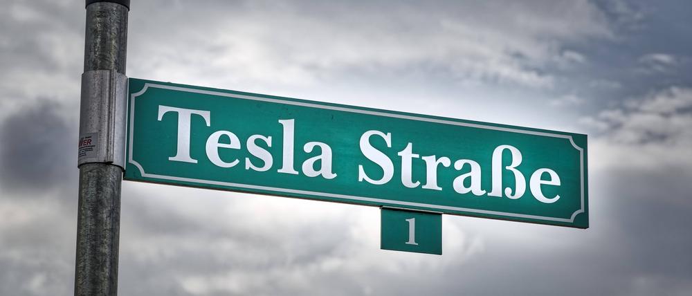  Die Adresse der Tesla-Fabrik in Grünheide 