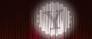 Logo der Yorck Kinogruppe auf rotem Vorhang