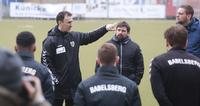Babelsbergs neuer Trainer Predrag Uzelac (l.) hat weiterhin einen großen Berg Arbeit vor sich. 