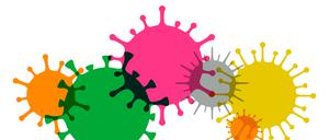 Colourful silhouettes of Virus Cells