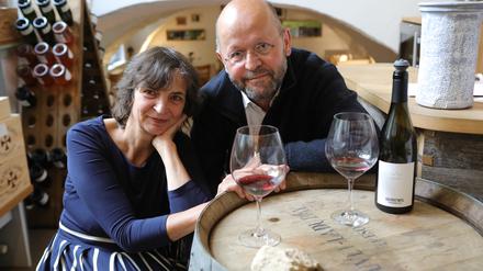 André Zibolsky und seine Frau Monika Lange, Inhaber des Weinladens „In Vino“.