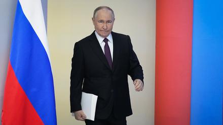 Wladimir Putin, Präsident von Russland, vor seiner Rede zur Lage der Nation in Moskau.
