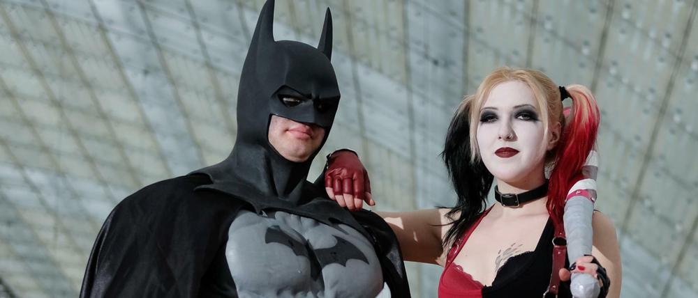 Gegenspieler. Die Cosplayer Dominik Scheffner als Batman und Ronja Baarts als Harley Quinn auf der Leipziger Buchmesse.