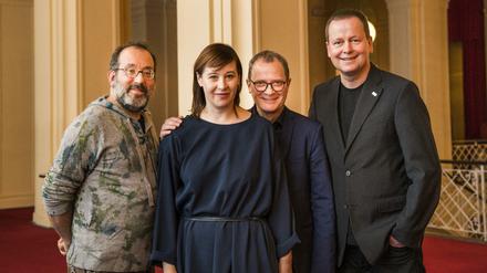 Von links nach rechts: Barrie Kosky, Susanne Moser, Philip Bröking, Klaus Lederer