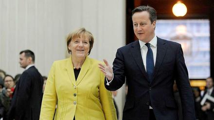 Bundeskanzlerin Angela Merkel und der britische Premier David Cameron am Mittwoch in London.