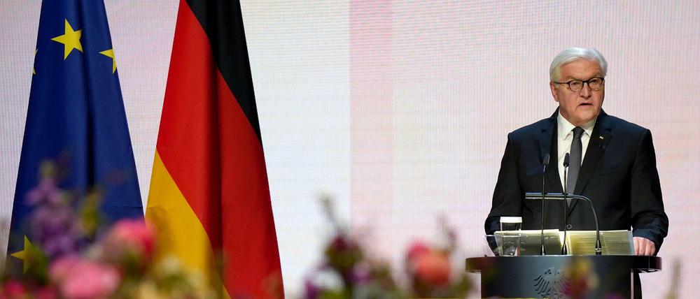 Bundespräsident Frank-Walter Steinmeier bei der Gedenkfeier für die Corona-Opfer