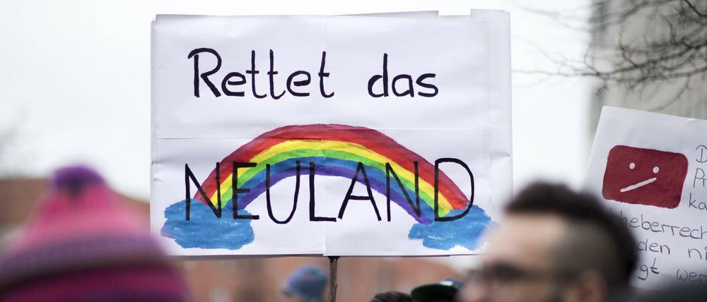 Demonstration gegen die EU-Urheberrechtsreform in Berlin von Anfang März