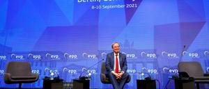 Europapolitisches Profil. Unions-Kanzlerkandidat Laschet am Donnerstag beim Treffen von Europas Christdemokraten in Berlin.