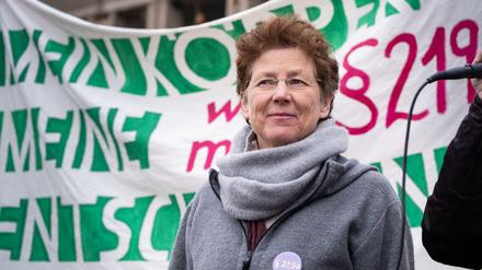 Kristina Hänel auf einer der Demonstrationen gegen den Paragrafen 219a am Wochenende. Die Verurteilung der Ärztin im Herbst 2017 brachte das Thema bundesweit in die Debatte.