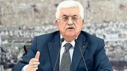 Mahmud Abbas, Palästinenserpräsident, kündigt an, dass Palästina 20 Verträgen und Institutionen beitreten will.