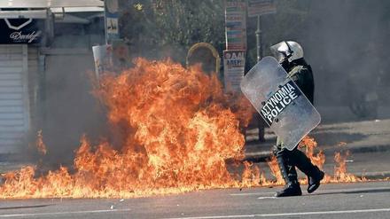 In Athen kam es am Donnerstag am Rande eines Protestzugs zu Ausschreitungen. 