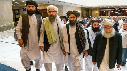 Eine Taliban-Delegation bei Gesprächen in Moskau vergangene Woche.