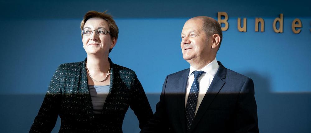 Finanzminister Olaf Scholz und die Brandenburger Landtagsabgeordnete Klara Geywitz bewerben sich gemeinsam für den Parteivorsitz