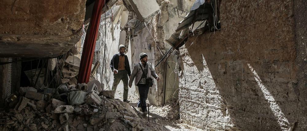 Zerstörte Häuser in Ost-Ghouta