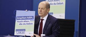 Müde Appelle? Bundeskanzler Olaf Scholz (SPD) bei einer Pressekonferenz.