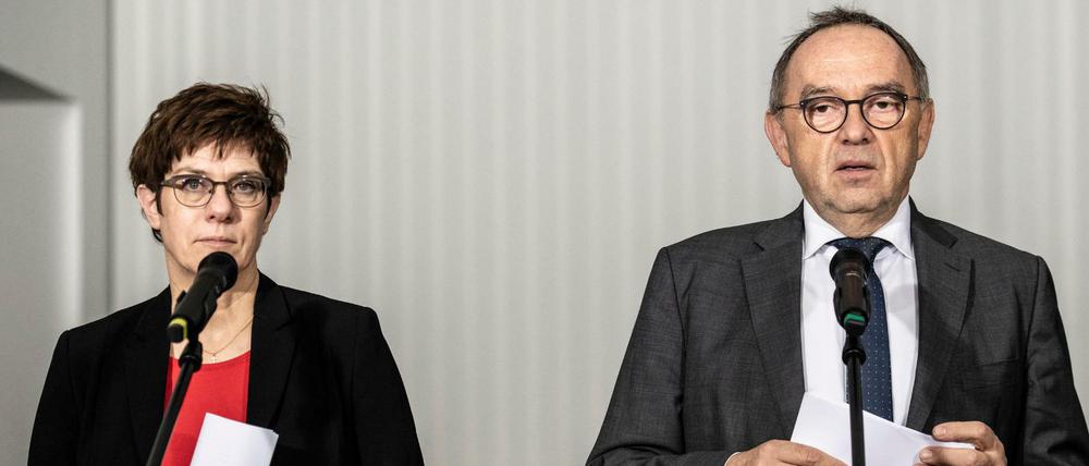 Ende Januar beim zweiten Koalitionsausschuss in neuer Konstellation: Annegret Kramp-Karrenbauer (CDU) und Norbert Walter-Borjans (SPD).