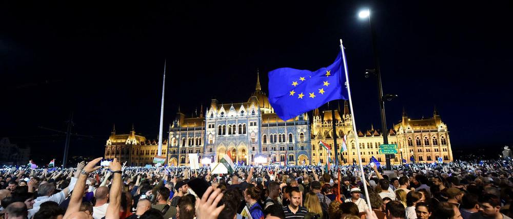 Protest in Ungarn gegen Premierminister Viktor Orban.