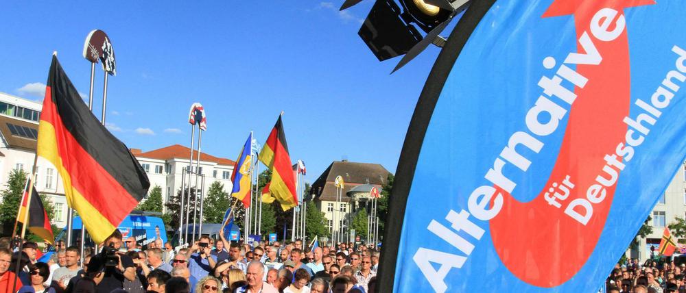 Eine Wahlkampfveranstaltung der AfD in Mecklenburg Vorpommern. 