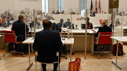 Brandenburgs Parlamentarier sitzen in Einzelboxen. 