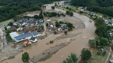 Dorf Insul in Rheinland-Pfalz wurde durch massive Regenfälle Mitte Juli überflutet. 