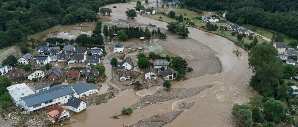 Dorf Insul in Rheinland-Pfalz wurde durch massive Regenfälle Mitte Juli überflutet. 