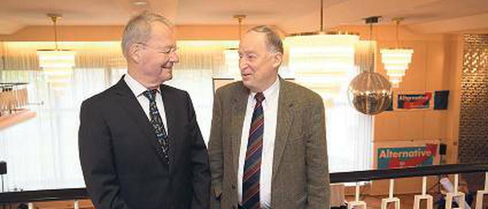 Alte Bekannte. Hans-Olaf Henkel (li.) und Alexander Gauland bei der AfD.