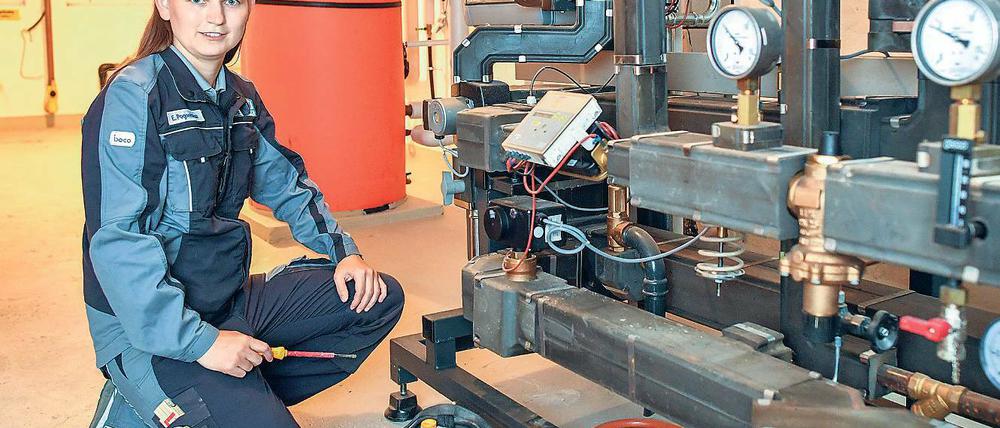 Technik-Spezialistin. Ekaterina Pogorelskaa hat als Anlagenmechanikerin für Sanitär-, Heizungs- und Klimatechnik ihren Meister gemacht. Die gebürtige Kasachin ist eine Ausnahme in der Männerdomäne.