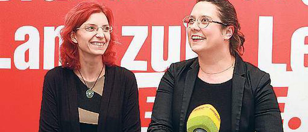 Neue Spitzen. Diana Golze (l.) und Anja Mayer sollen die Linke führen.