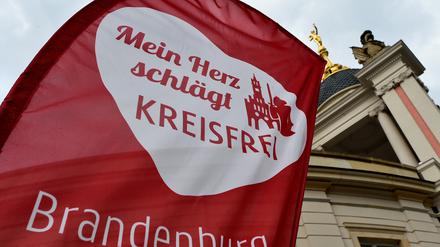 Die Brandenburger Landesregierung will unter anderem die bislang kreisfreien Städte Cottbus, Frankfurt (Oder) und Brandenburg/Havel mit Landkreisen fusionieren. Dagegen gibt es Protest.