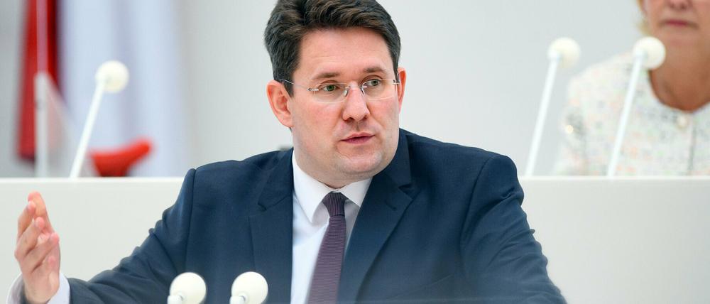Péter Vida, Fraktionsvorsitzender BVB/Freie Wähler, im Landtag Brandenburg.