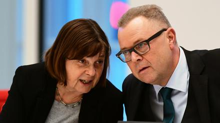 Ursula Nonnemacher (Fraktionsvorsitzende Bündnis 90/Die Grünen) und Michael Stübgen (Vorsitzender CDU Brandenburg). 