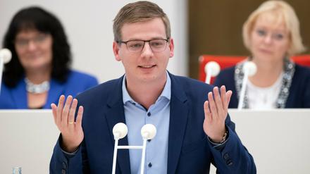 Sebastian Walter, Fraktionsvorsitzender der Brandenburger Partei Die Linke. 
