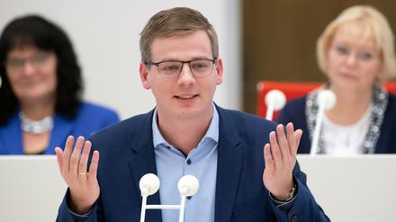 Sebastian Walter am vergangenen Donnerstag im brandenburgischen Landtag. 