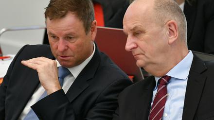 SPD-Regierungschef Dietmar Woidke (r.) und sein Stellvertreter, Finanzminister Christian Görke (Linke). 