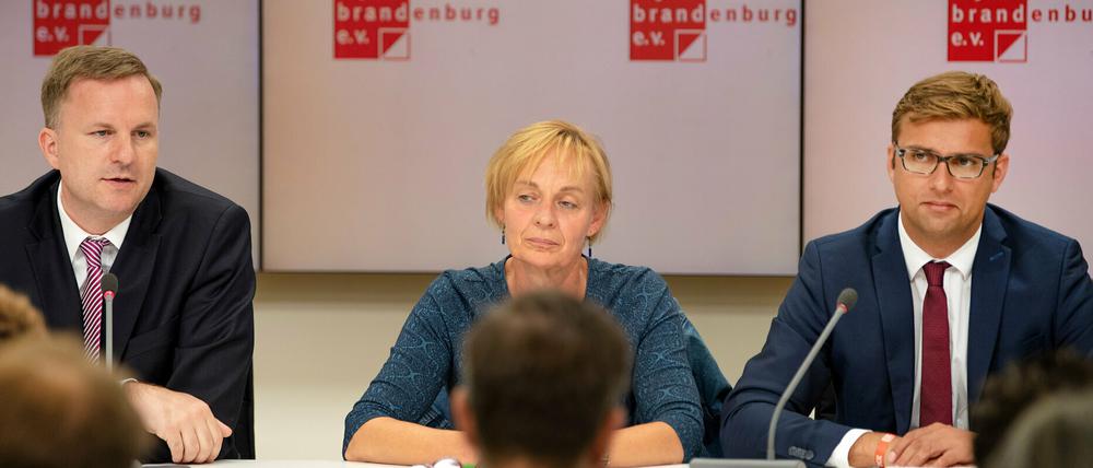 Kenia-Koalitionäre? Steeven Bretz (l.), Generalsekretär der CDU Brandenburg, Grünen-Landeschefin Petra Budke und SPD-Generalsekretär Erik Stohn.