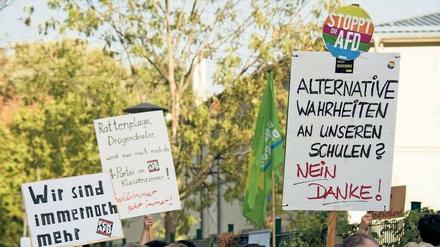 Im September gab es an einer Reinickendorfer Schule Proteste dagegen, dass die AfD das Gebäude für einen „Bürgerdialog“ nutzte.