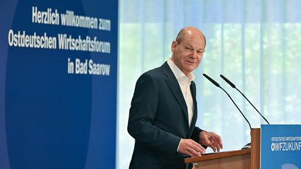 Olaf Scholz (SPD) sprach zur Eröffnung des Ostdeutschen Wirtschaftsforums.