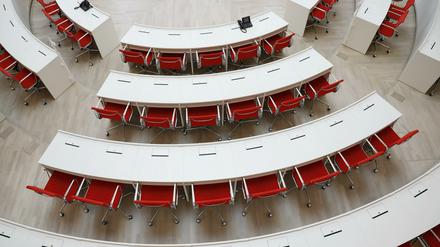 Der Plenarsaal im Landtag Brandenburg.