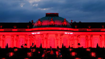 Im Rahmen der Aktion wurde auch das Schloss Sanssouci beleuchtet.