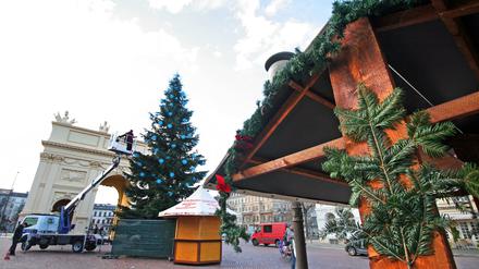 Der Potsdamer Weihnachtsmarkt in der Brandenburger Straße wird am 26. November eröffnet.