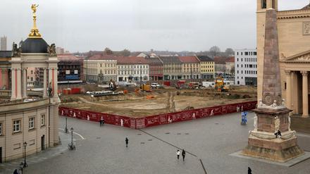 Blick auf die Baustelle am Alten Markt. 