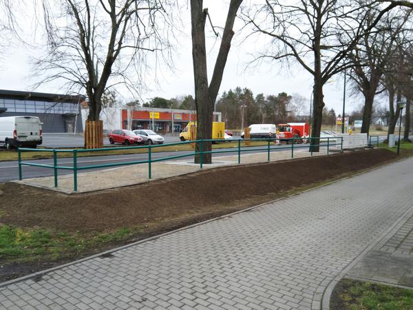 Die umstrittene Bushaltestelle in Groß Glienicke.
