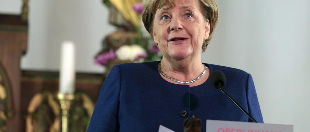 Angela Merkel war zu Besuch im Oberlinhaus in Potsdam-Babelsberg.