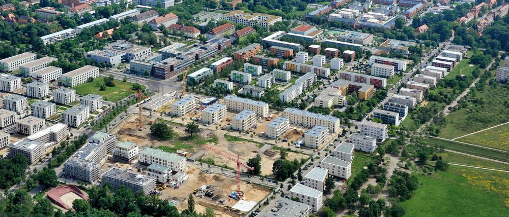 Der Bauboom in Potsdam (hier: Bornstedter Feld) hat bislang noch keine niedrigeren Mietpreise nach sich gezogen.