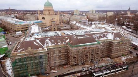 Noch wird am Stadtschloss gebaut, Ende dieses Jahres soll der Landtag einziehen.