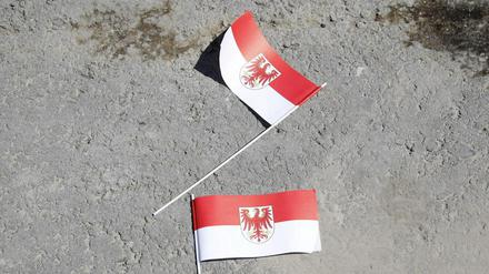 Brandenburgs Landesfahne. Die politische Stimmung im Land ist in Bewegung. 