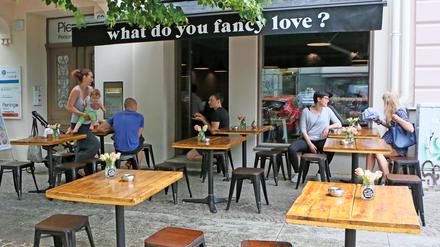 Das Café „What do you fancy love?“ in der Dortustraße.